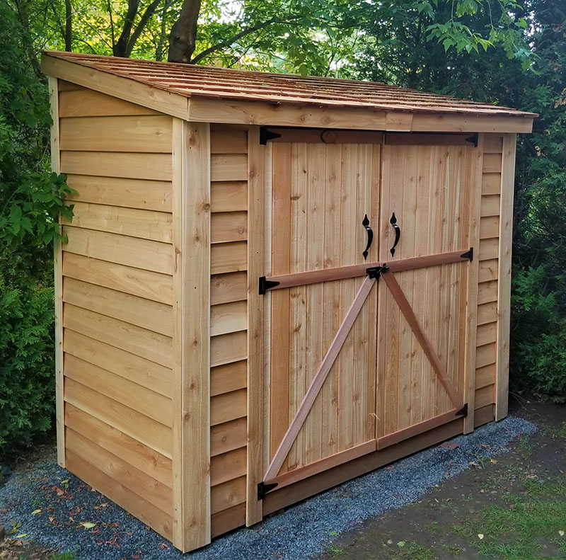 cedar outdoor storage cabinets spacesaver sheds